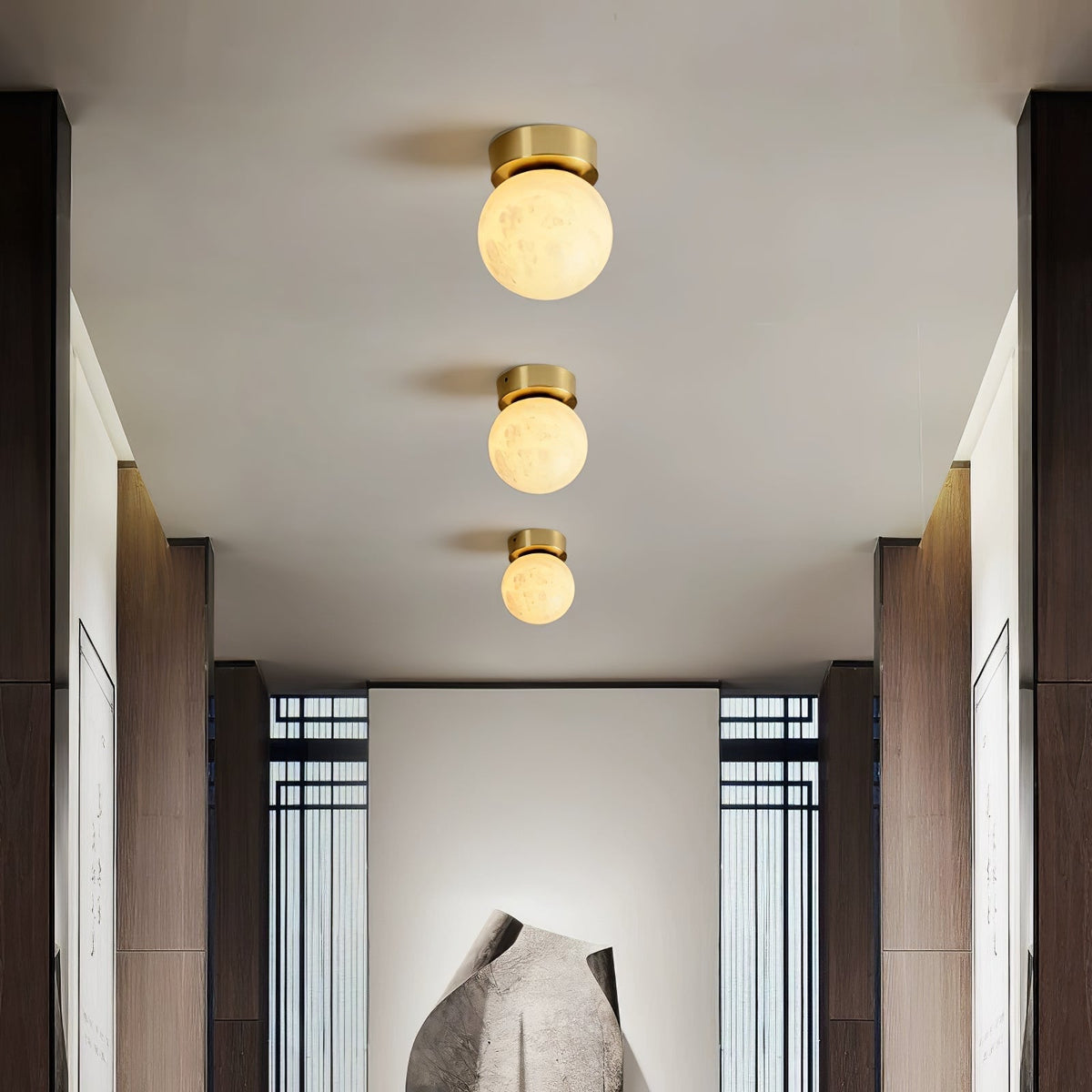 Otheyra Minimalistische Alabaster-flache Deckenleuchte