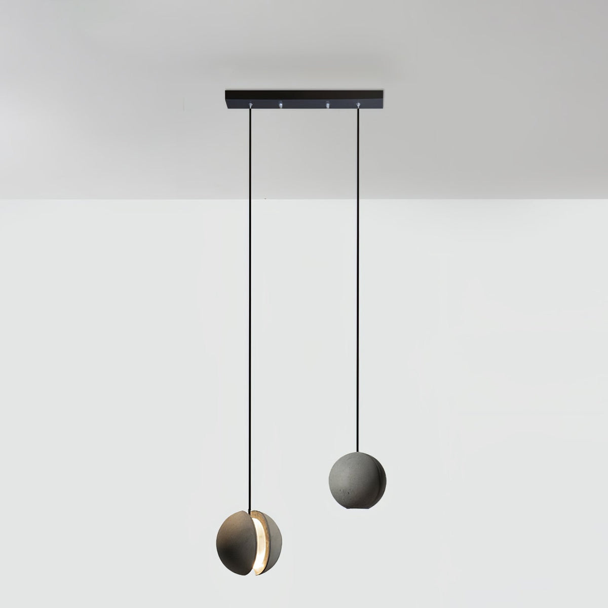 Umi Pendelleuchte aus Beton Kugel Mond Minimalistisch