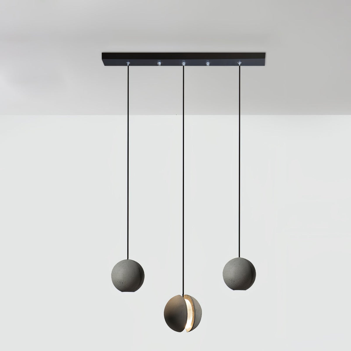 Umi Pendelleuchte aus Beton Kugel Mond Minimalistisch