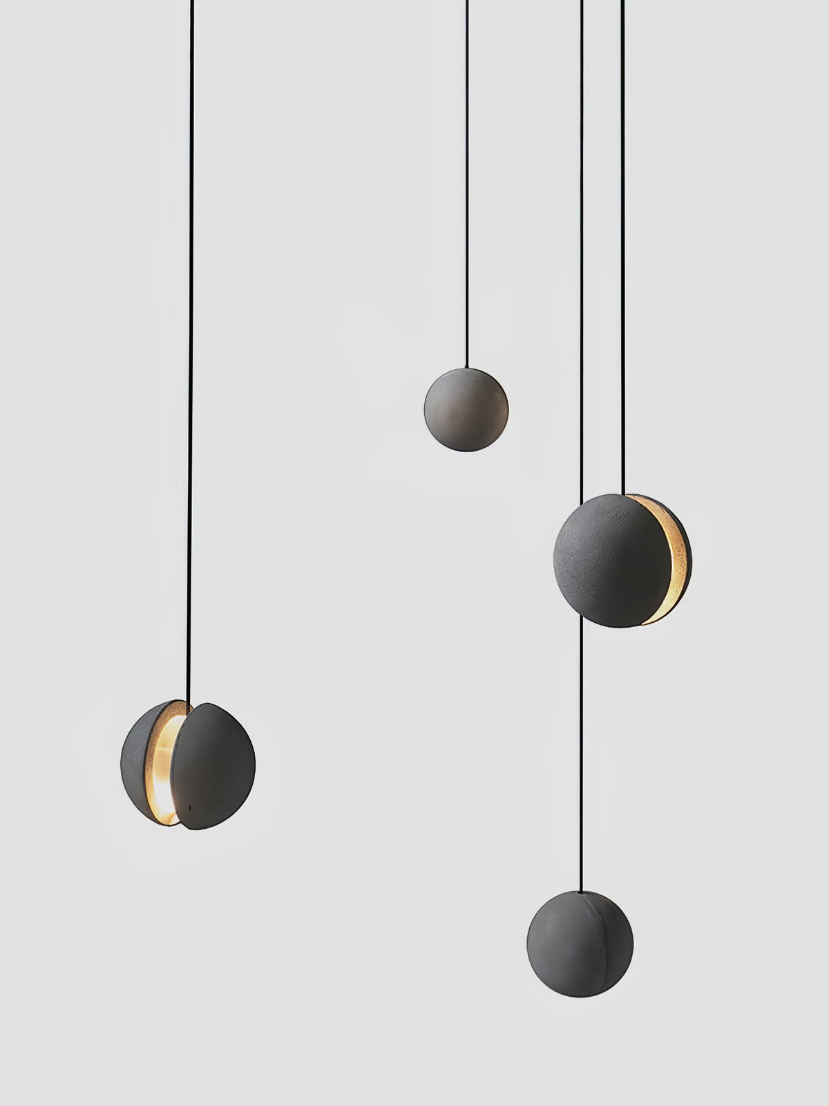 Umi Pendelleuchte aus Beton Kugel Mond Minimalistisch