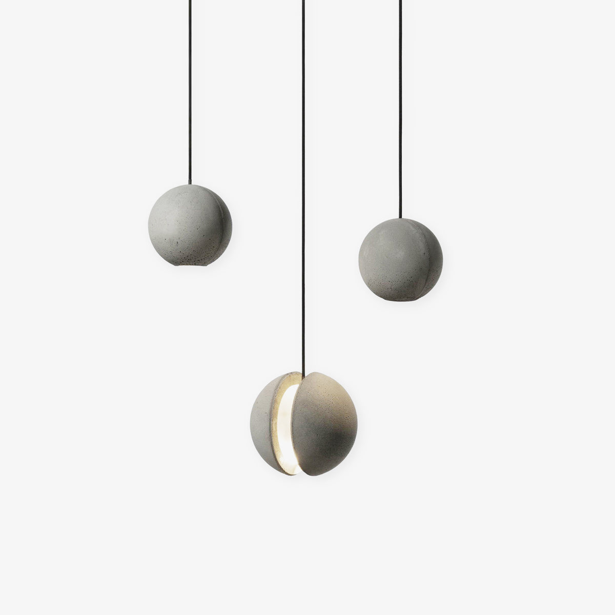 Umi Pendelleuchte aus Beton Kugel Mond Minimalistisch