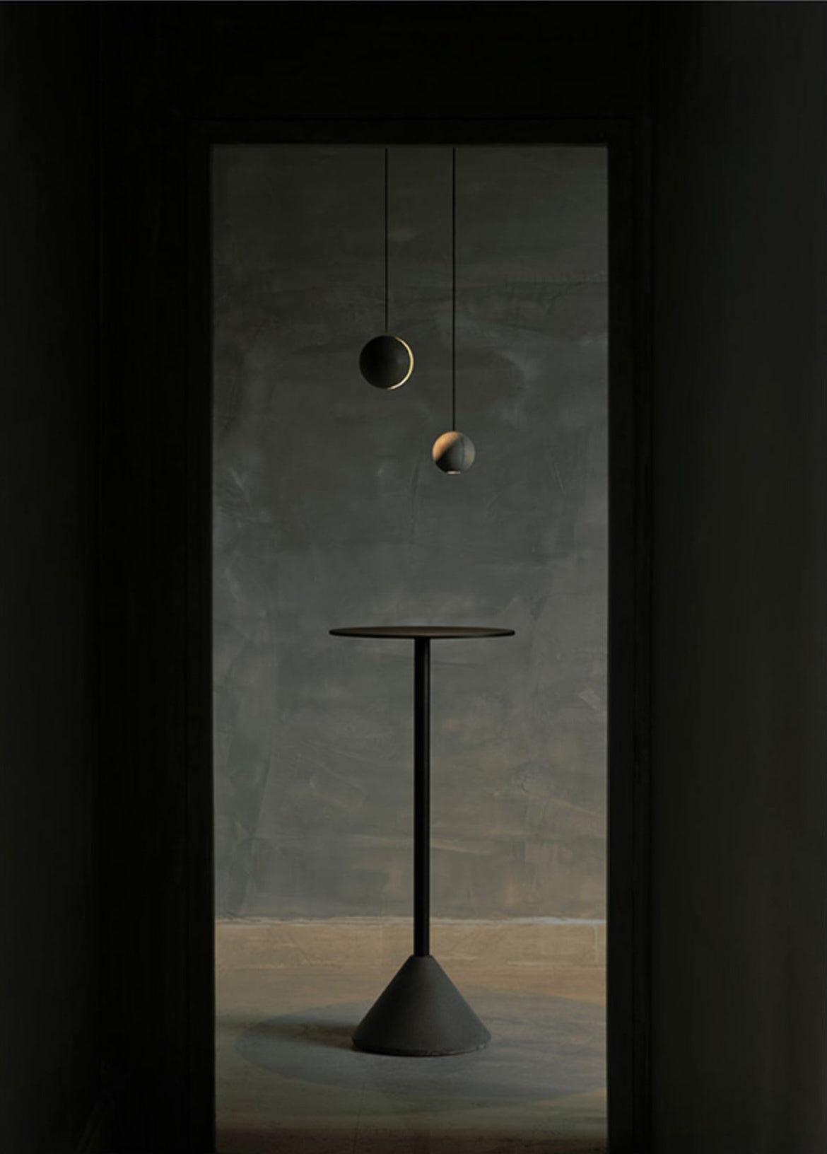 Umi Pendelleuchte aus Beton Kugel Mond Minimalistisch