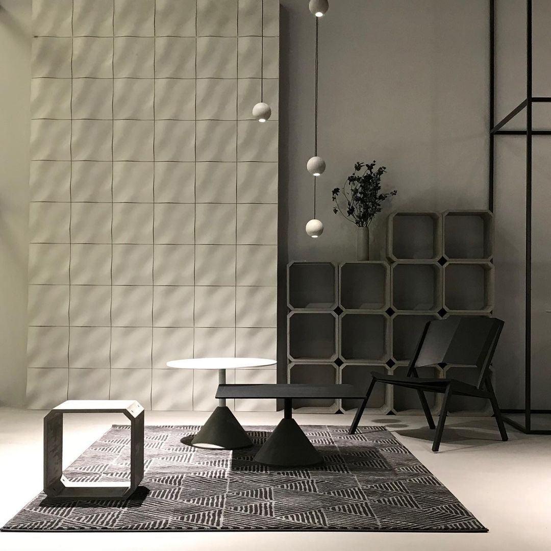 Umi Pendelleuchte aus Beton Kugel Mond Minimalistisch
