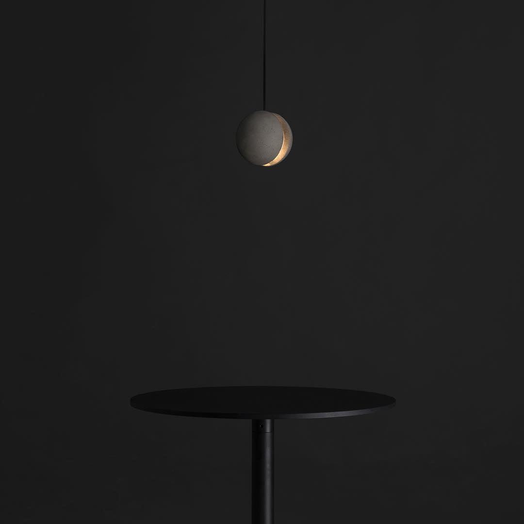 Umi Pendelleuchte aus Beton Kugel Mond Minimalistisch