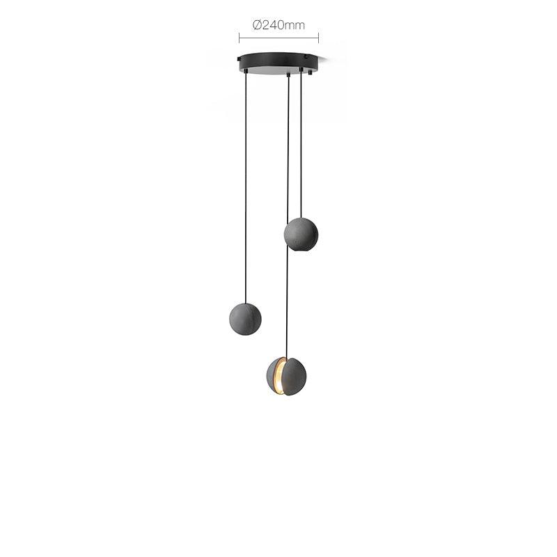 Umi Pendelleuchte aus Beton Kugel Mond Minimalistisch