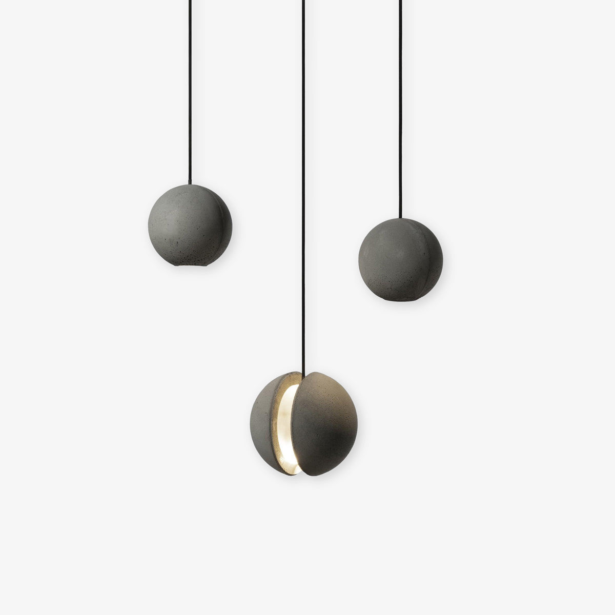Umi Pendelleuchte aus Beton Kugel Mond Minimalistisch