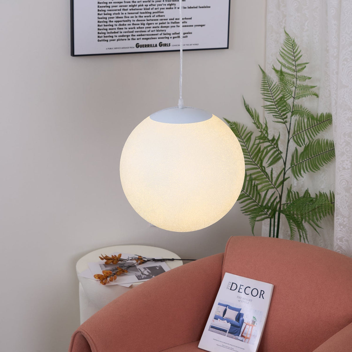 Miralaine Pendelleuchte Mondförmig für Wohnzimmer