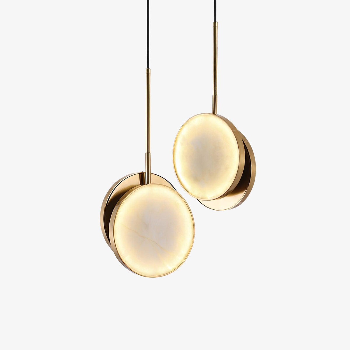 Synoryra Dual Disc Alabaster Pendelleuchte