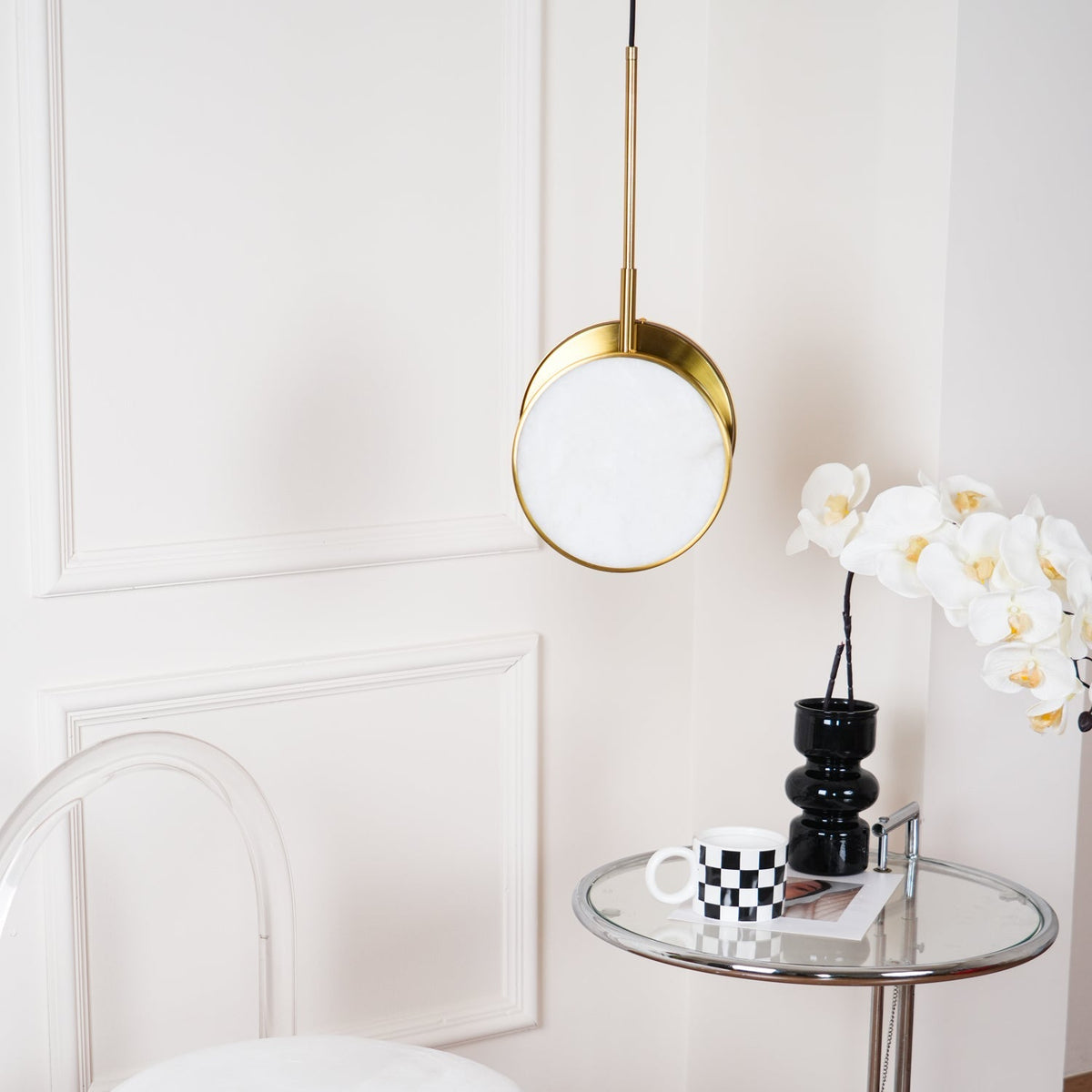Synoryra Dual Disc Alabaster Pendelleuchte
