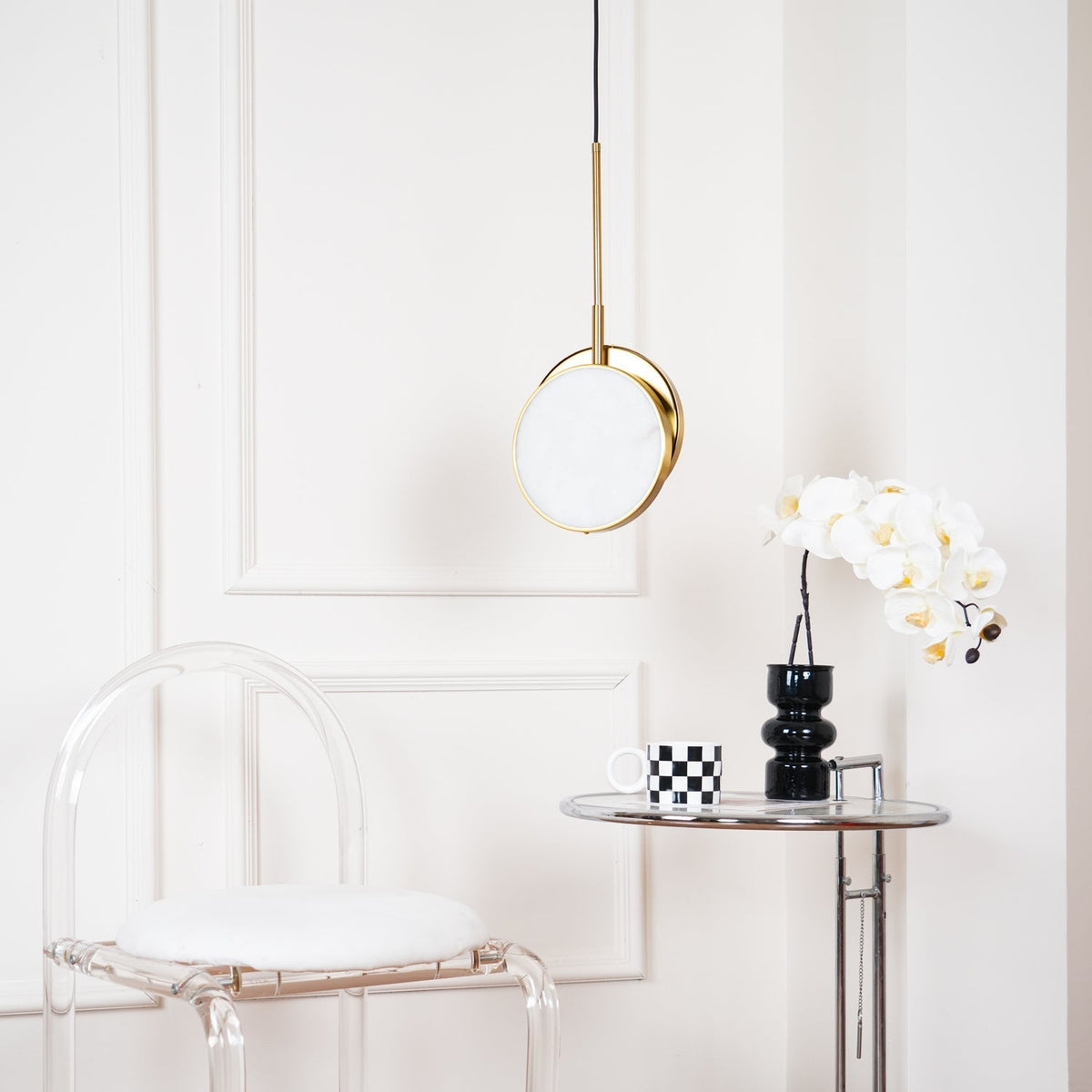 Synoryra Dual Disc Alabaster Pendelleuchte