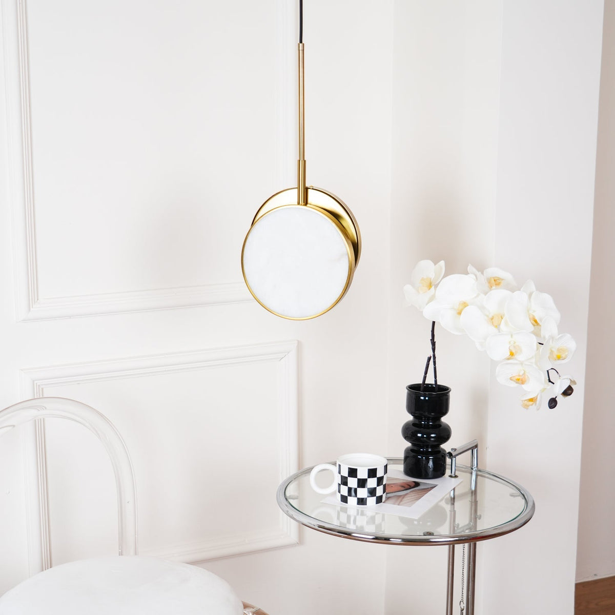 Synoryra Dual Disc Alabaster Pendelleuchte