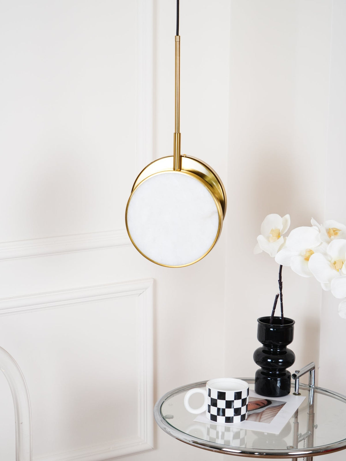 Synoryra Dual Disc Alabaster Pendelleuchte