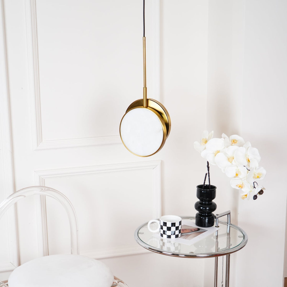 Synoryra Dual Disc Alabaster Pendelleuchte