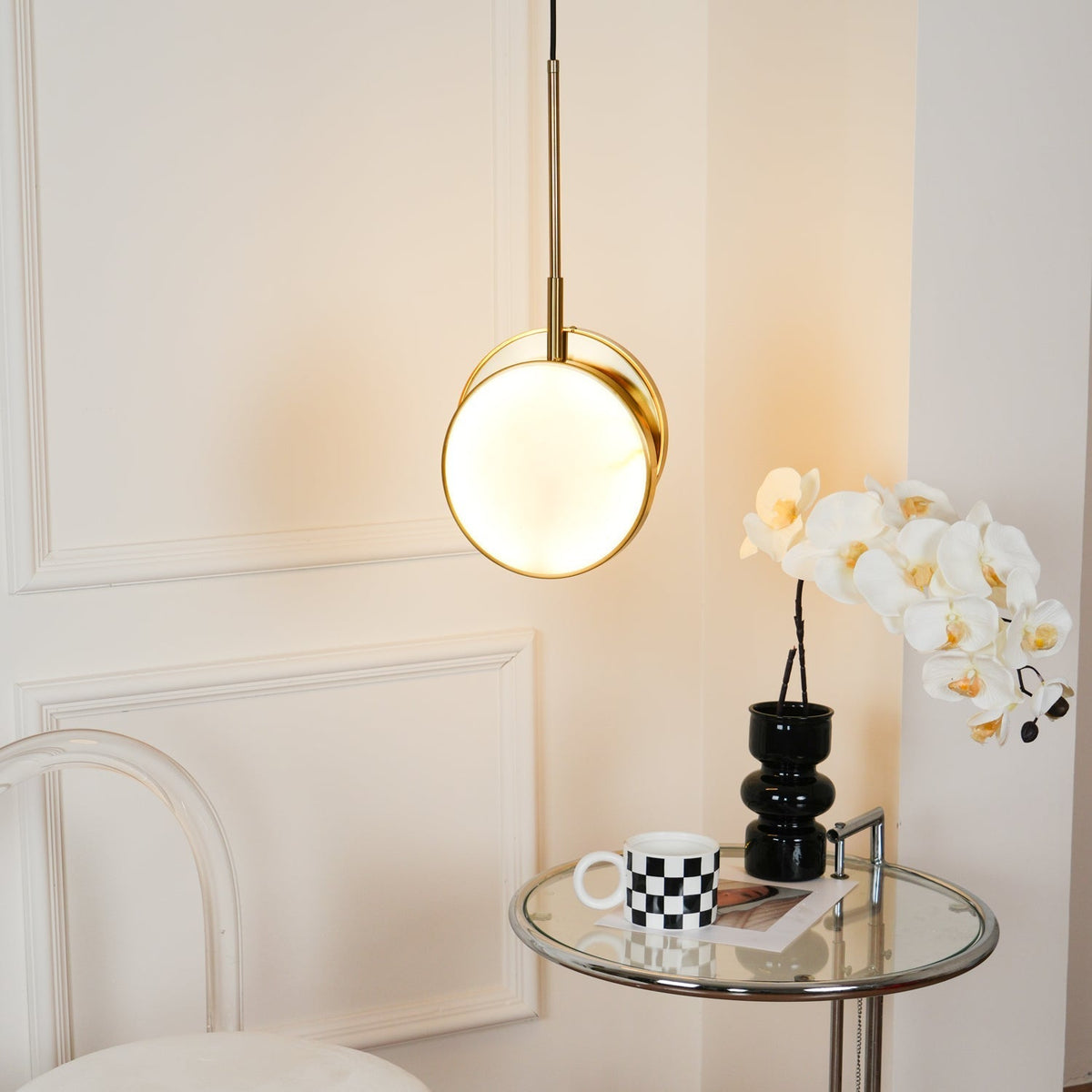 Synoryra Dual Disc Alabaster Pendelleuchte