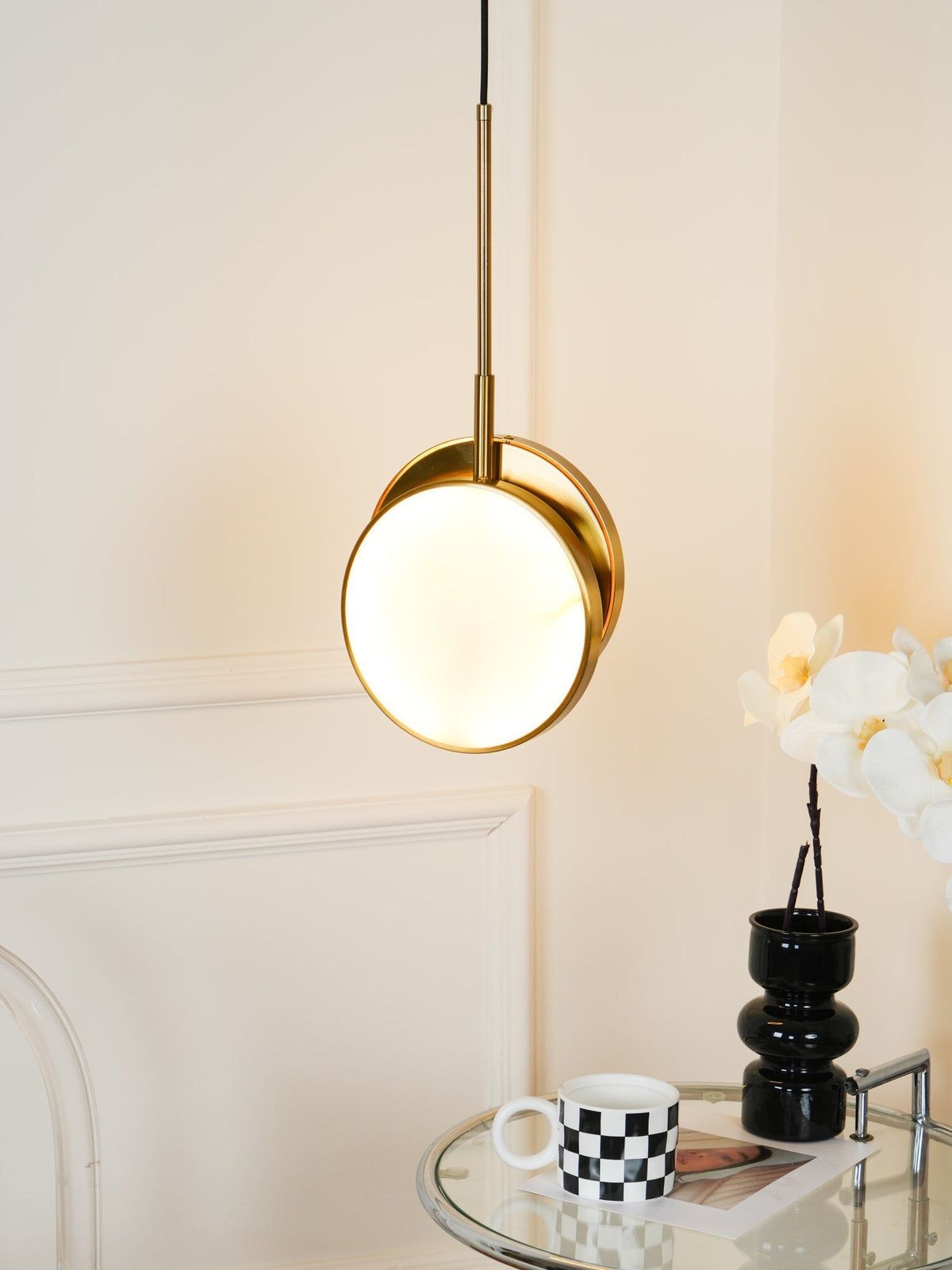 Synoryra Dual Disc Alabaster Pendelleuchte