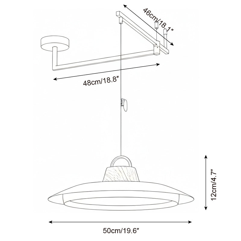 Elaisenne Pendelleuchte mit Schwenkarmlampe