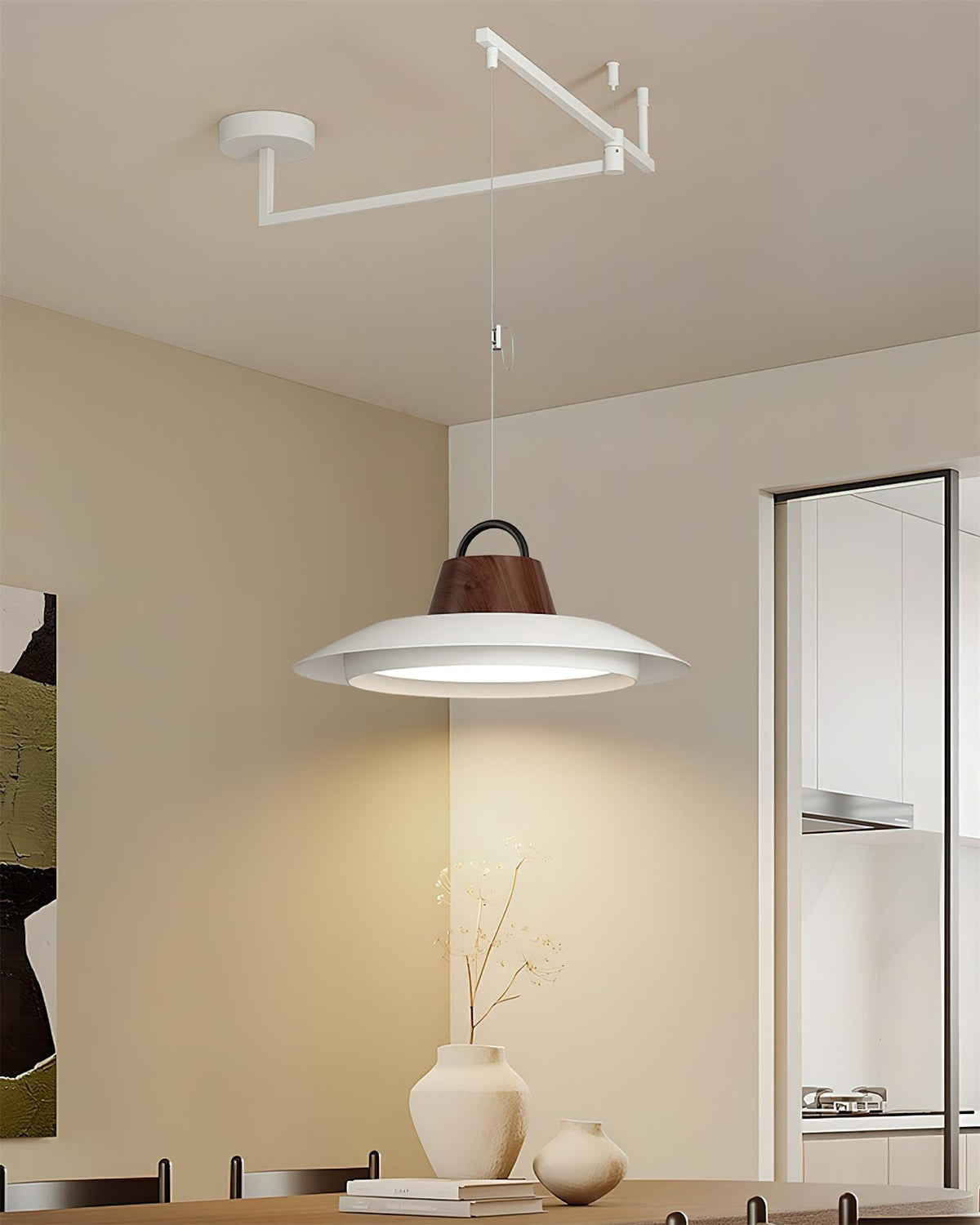 Elaisenne Pendelleuchte mit Schwenkarmlampe