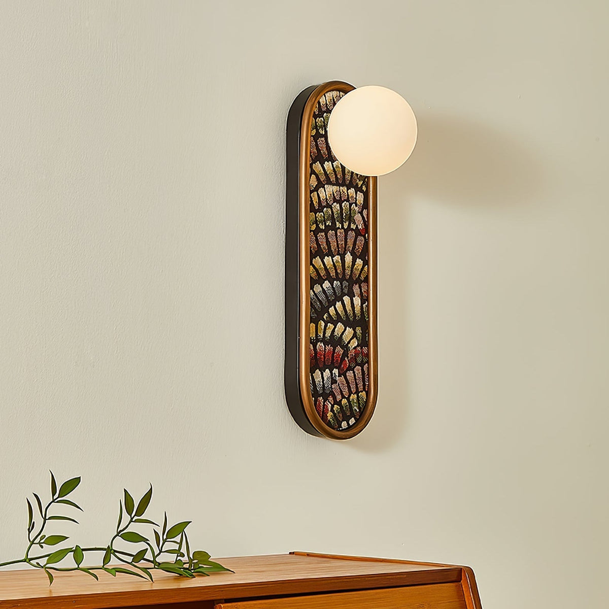 Uzorus Premium zeitgenössische Kunst-Stoff-Wandleuchte