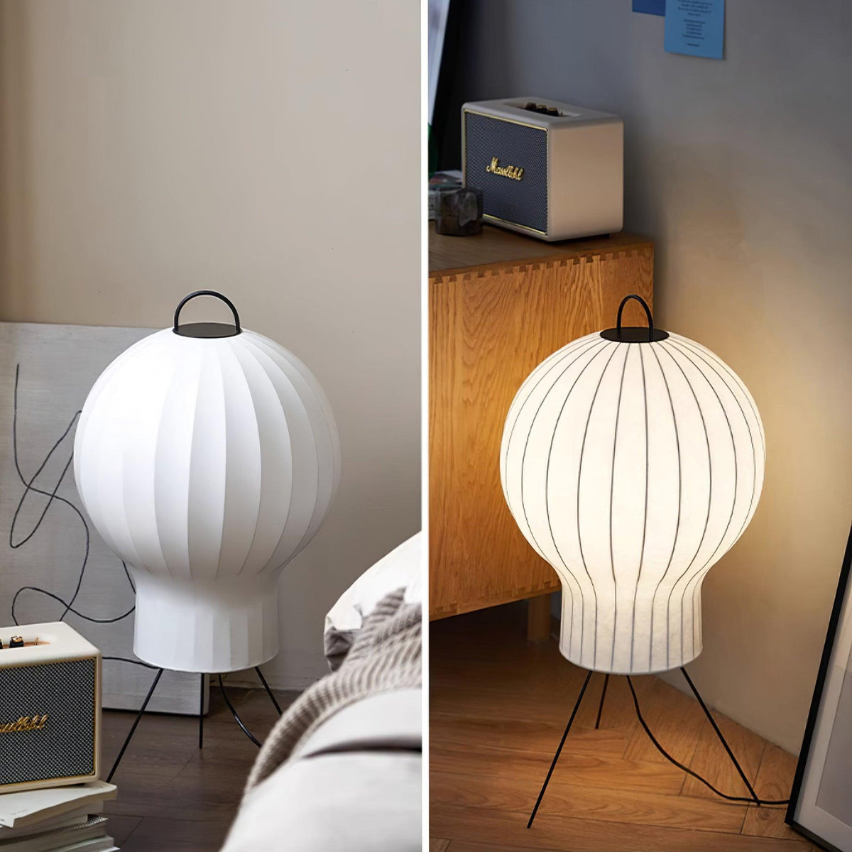Balloon Stehleuchte aus Seide im minimalistischen Stil