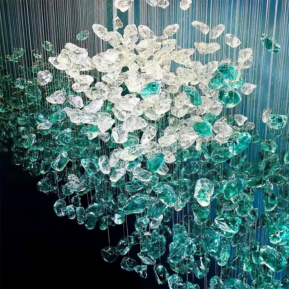 Belora Kronleuchter aus Stein und Kristall im postmodernen Luxus-Stil
