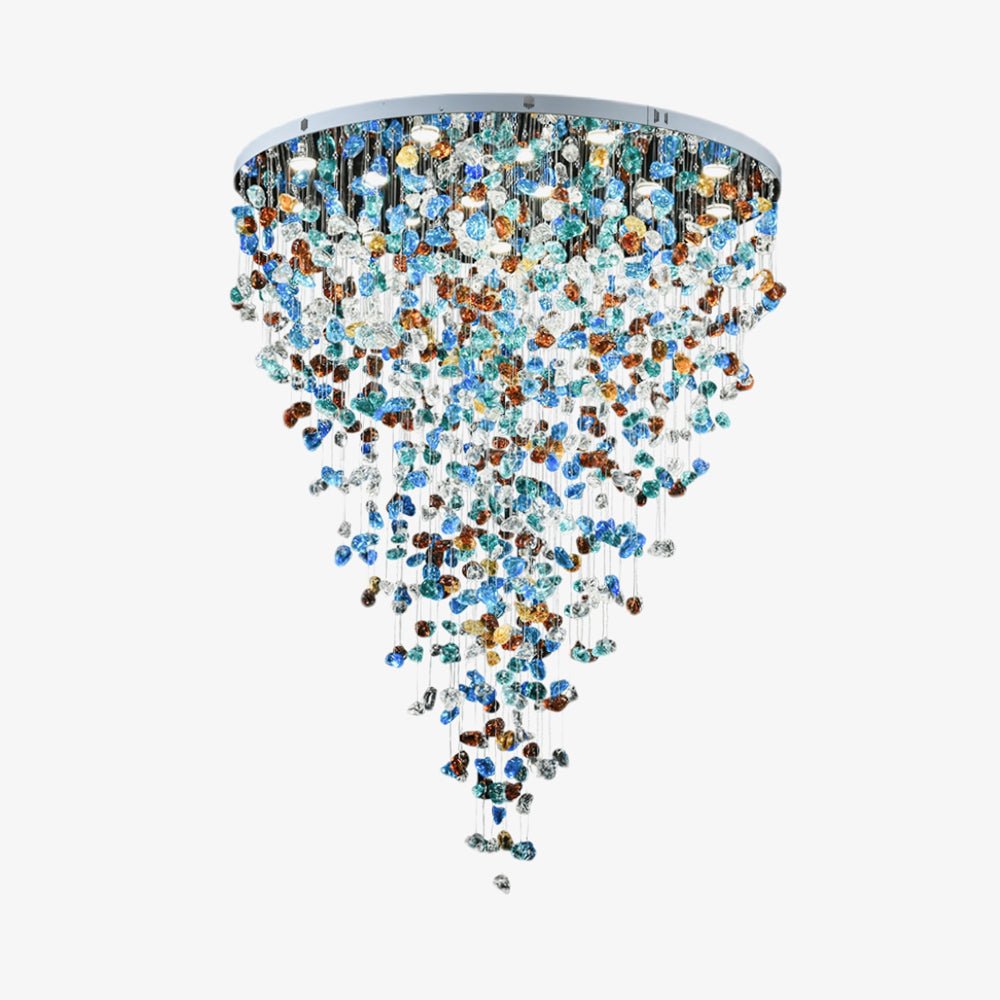 Belora Kronleuchter aus Stein und Kristall im postmodernen Luxus-Stil