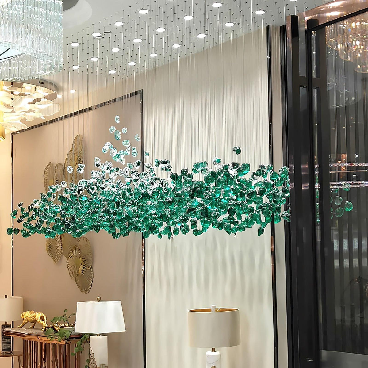 Belora Kronleuchter aus Stein und Kristall im postmodernen Luxus-Stil