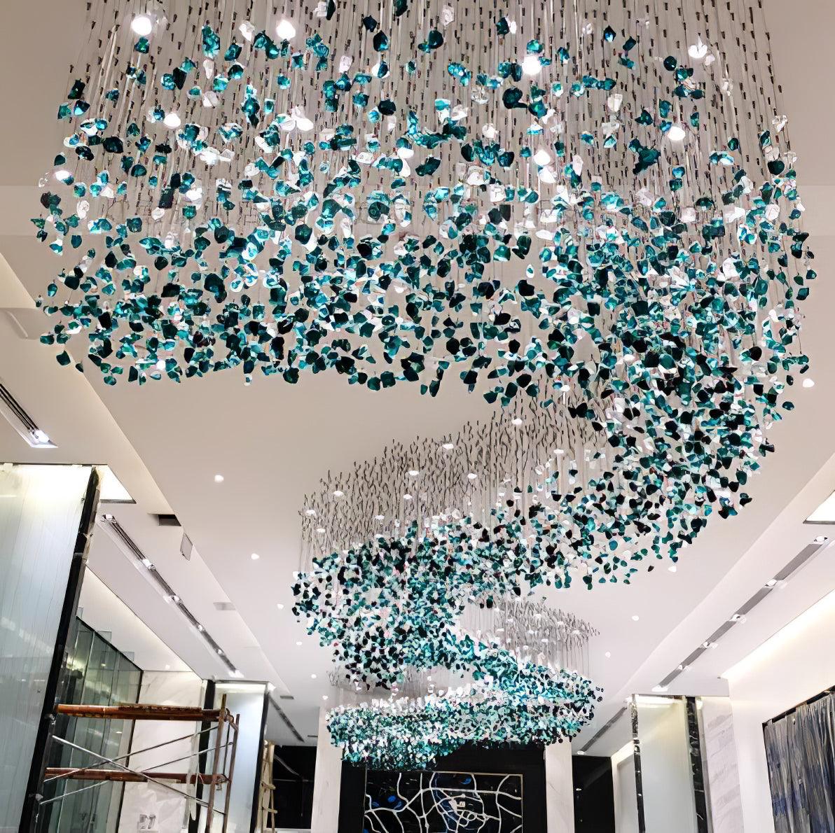 Belora Kronleuchter aus Stein und Kristall im postmodernen Luxus-Stil