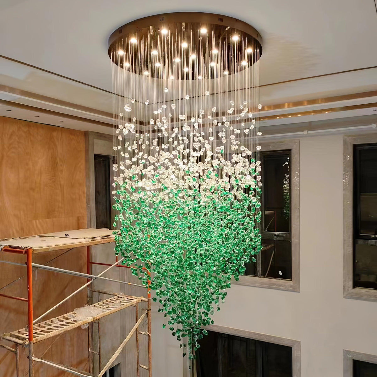 Belora Kronleuchter aus Stein und Kristall im postmodernen Luxus-Stil