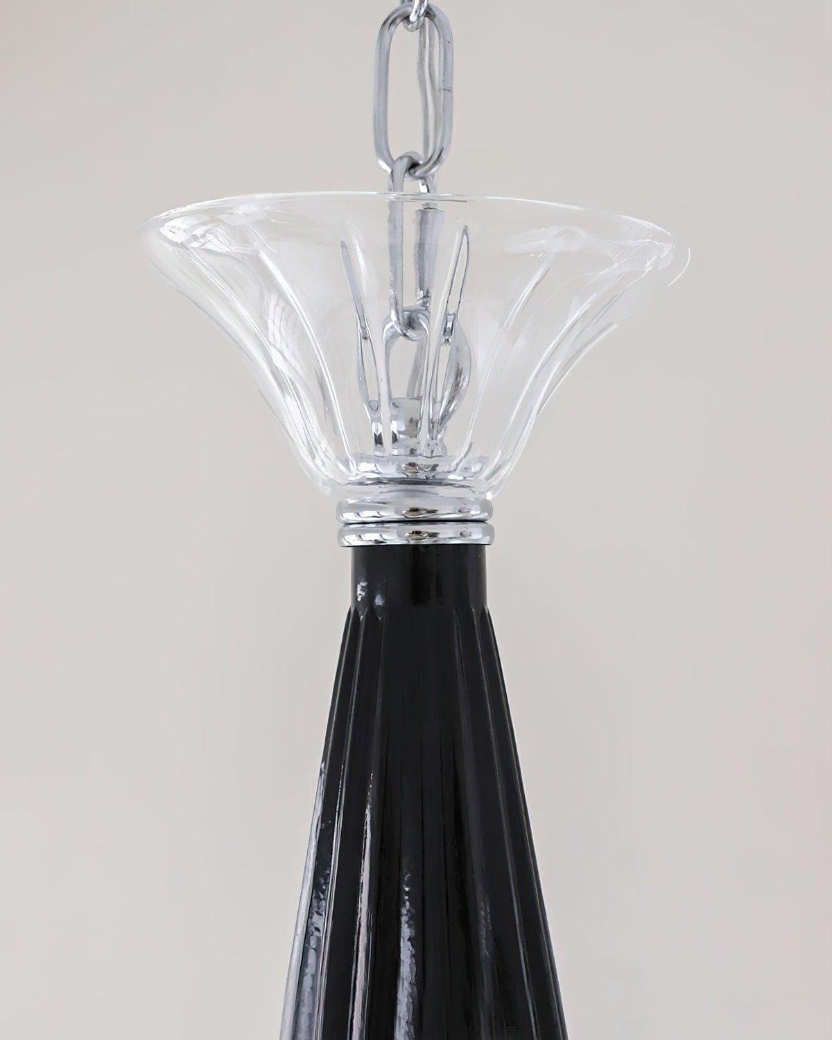 Silten Kronleuchter Schwarz Murano Kerzenarm Glas Klassisch
