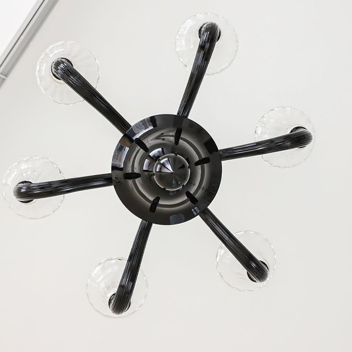 Silten Kronleuchter Schwarz Murano Kerzenarm Glas Klassisch