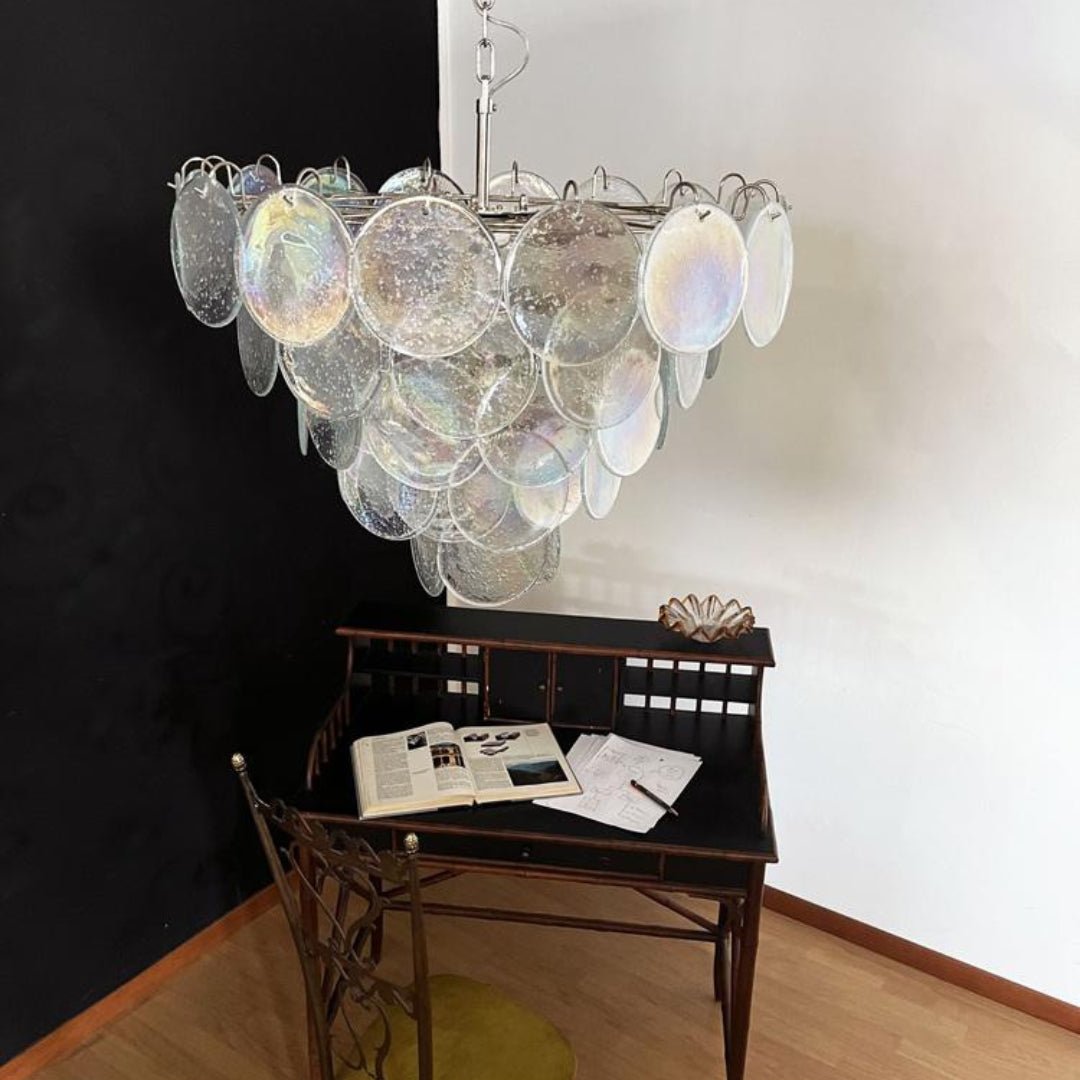 Liorerora Kronleuchter Irideszent Murano-Glasscheiben