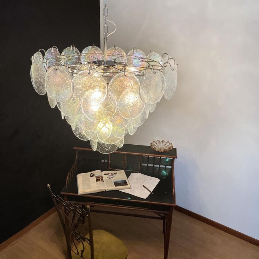 Liorerora Kronleuchter Irideszent Murano-Glasscheiben