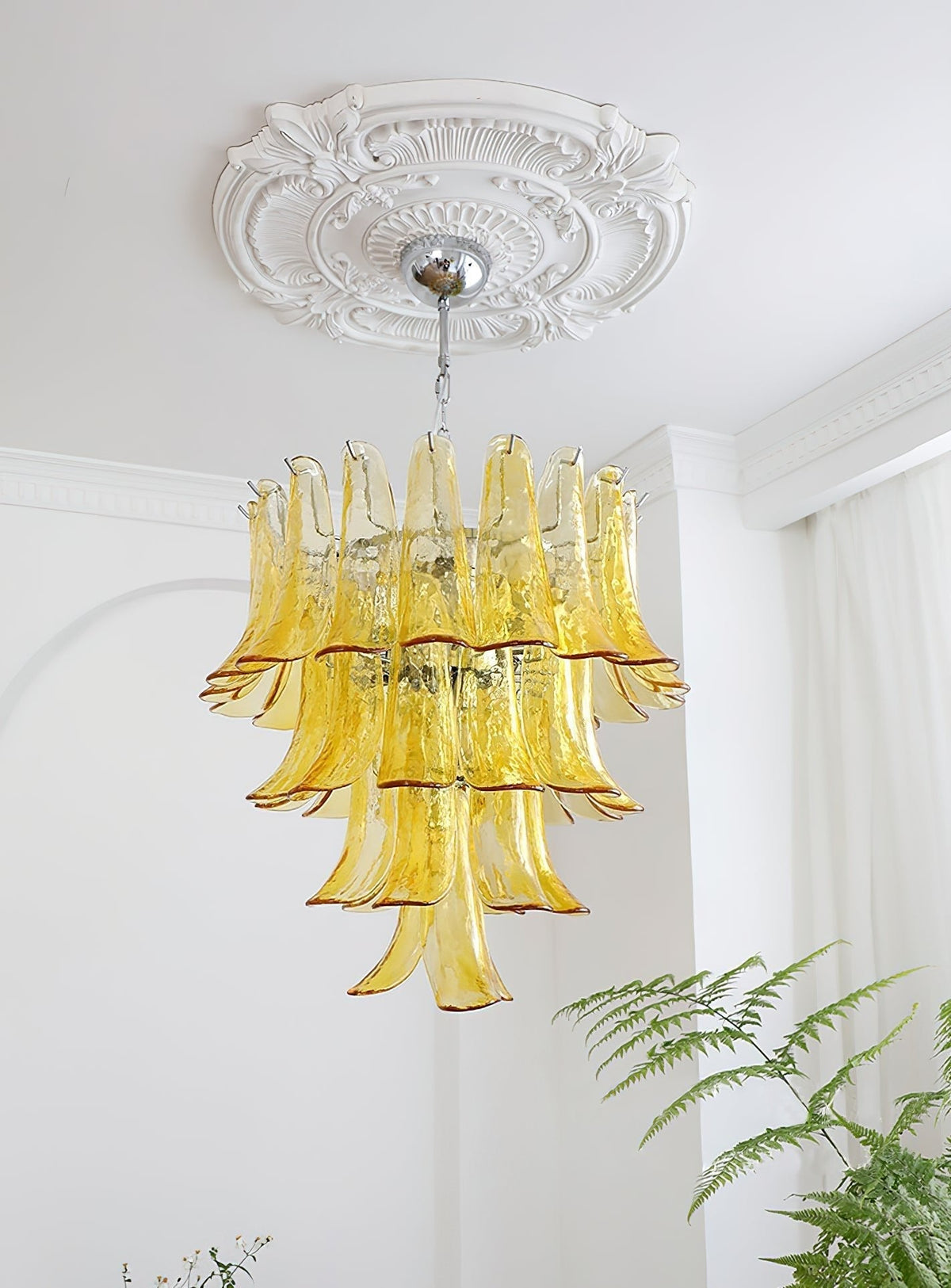 Celiian Kronleuchter Murano-Glas-Blütenblätter Vintage