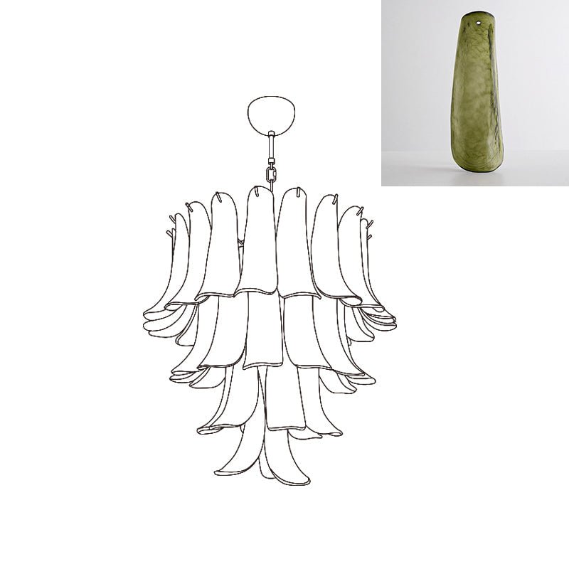 Celiian Kronleuchter Murano-Glas-Blütenblätter Vintage