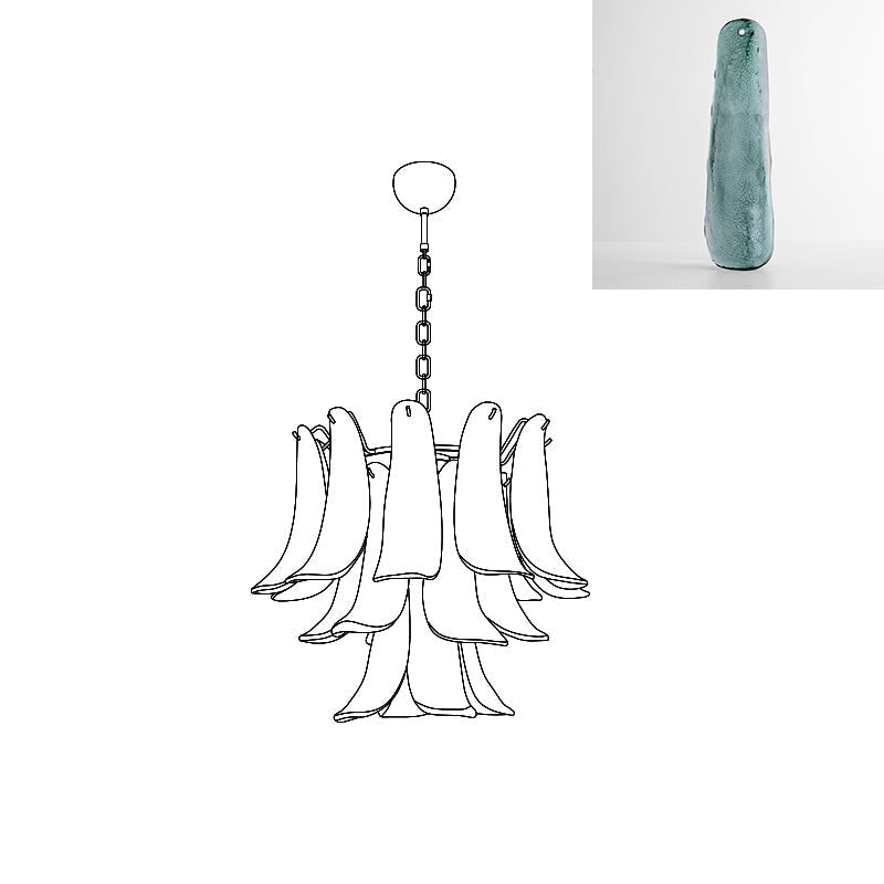 Celiian Kronleuchter Murano-Glas-Blütenblätter Vintage