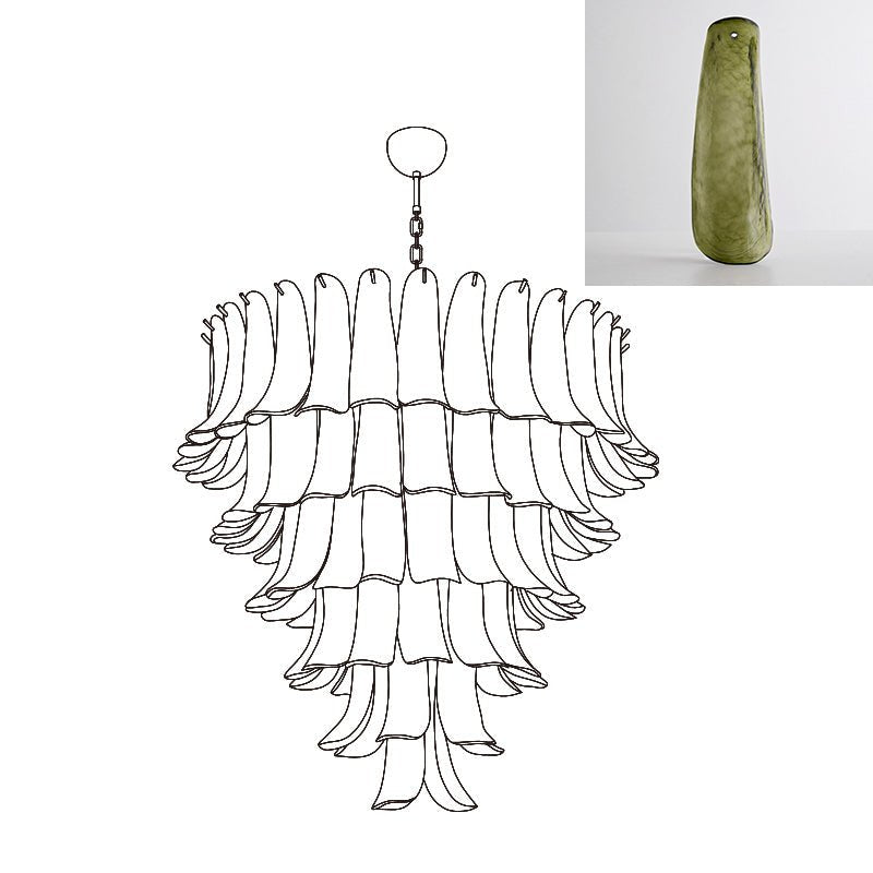 Celiian Kronleuchter Murano-Glas-Blütenblätter Vintage