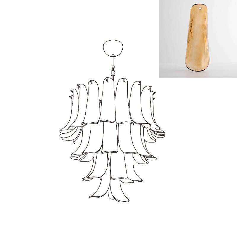 Celiian Kronleuchter Murano-Glas-Blütenblätter Vintage