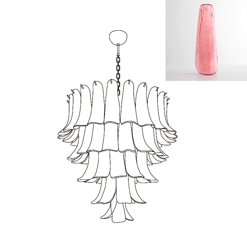 Celiian Kronleuchter Murano-Glas-Blütenblätter Vintage