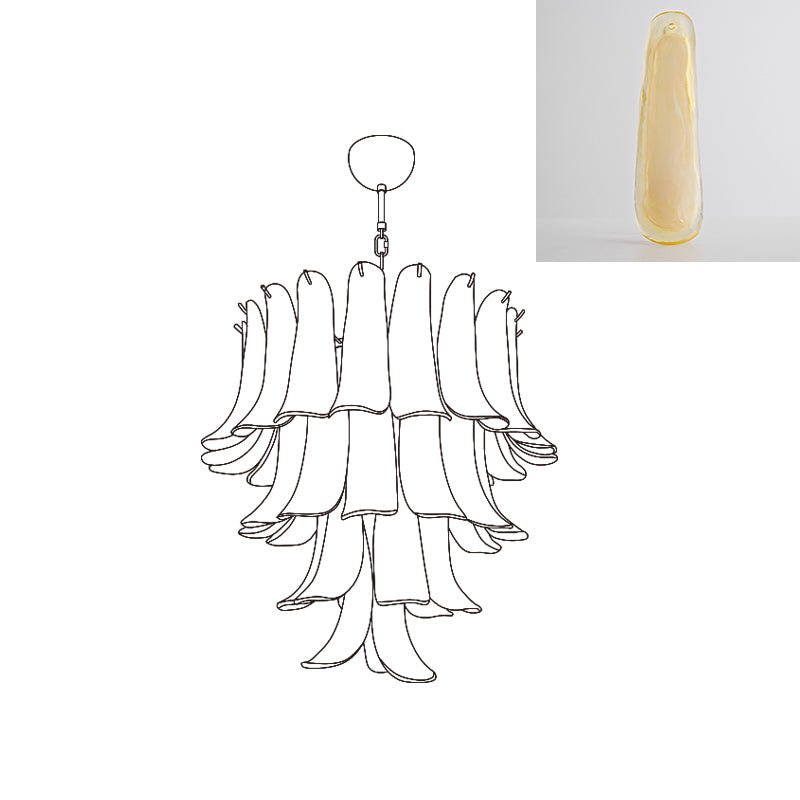 Celiian Kronleuchter Murano-Glas-Blütenblätter Vintage