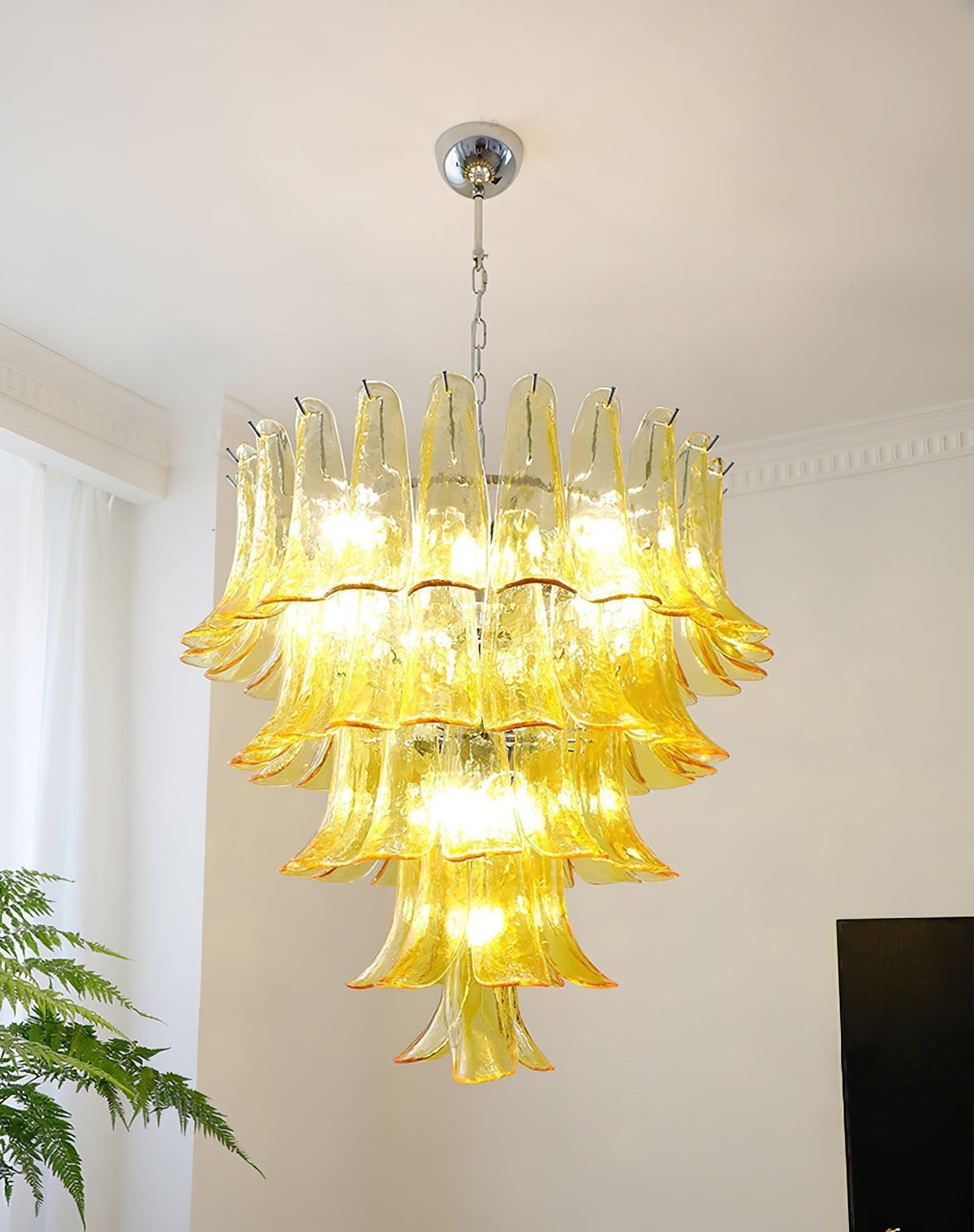 Celiian Kronleuchter Murano-Glas-Blütenblätter Vintage