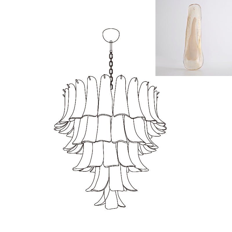 Celiian Kronleuchter Murano-Glas-Blütenblätter Vintage
