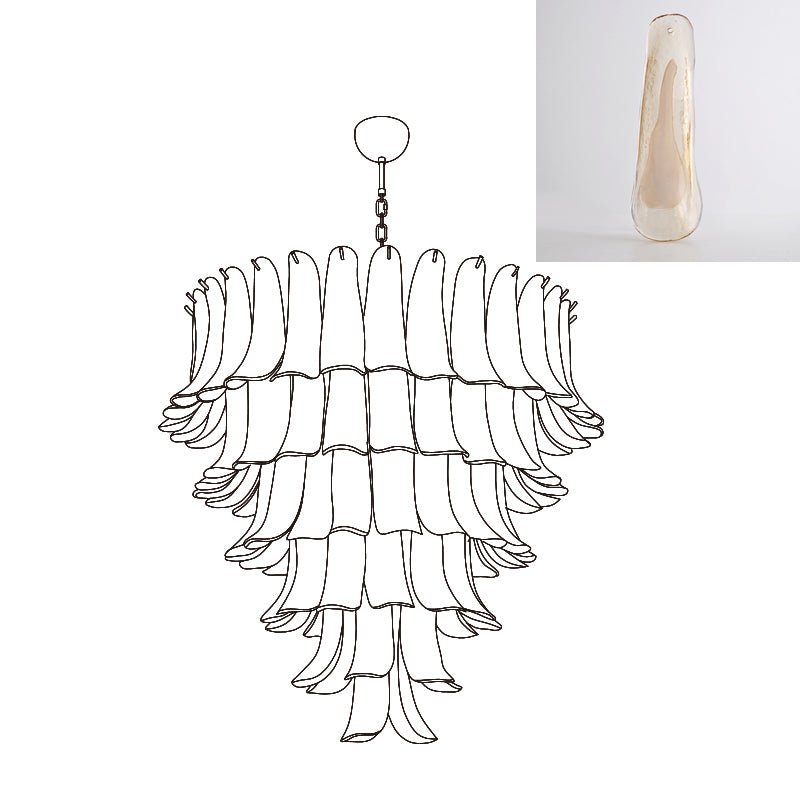 Celiian Kronleuchter Murano-Glas-Blütenblätter Vintage