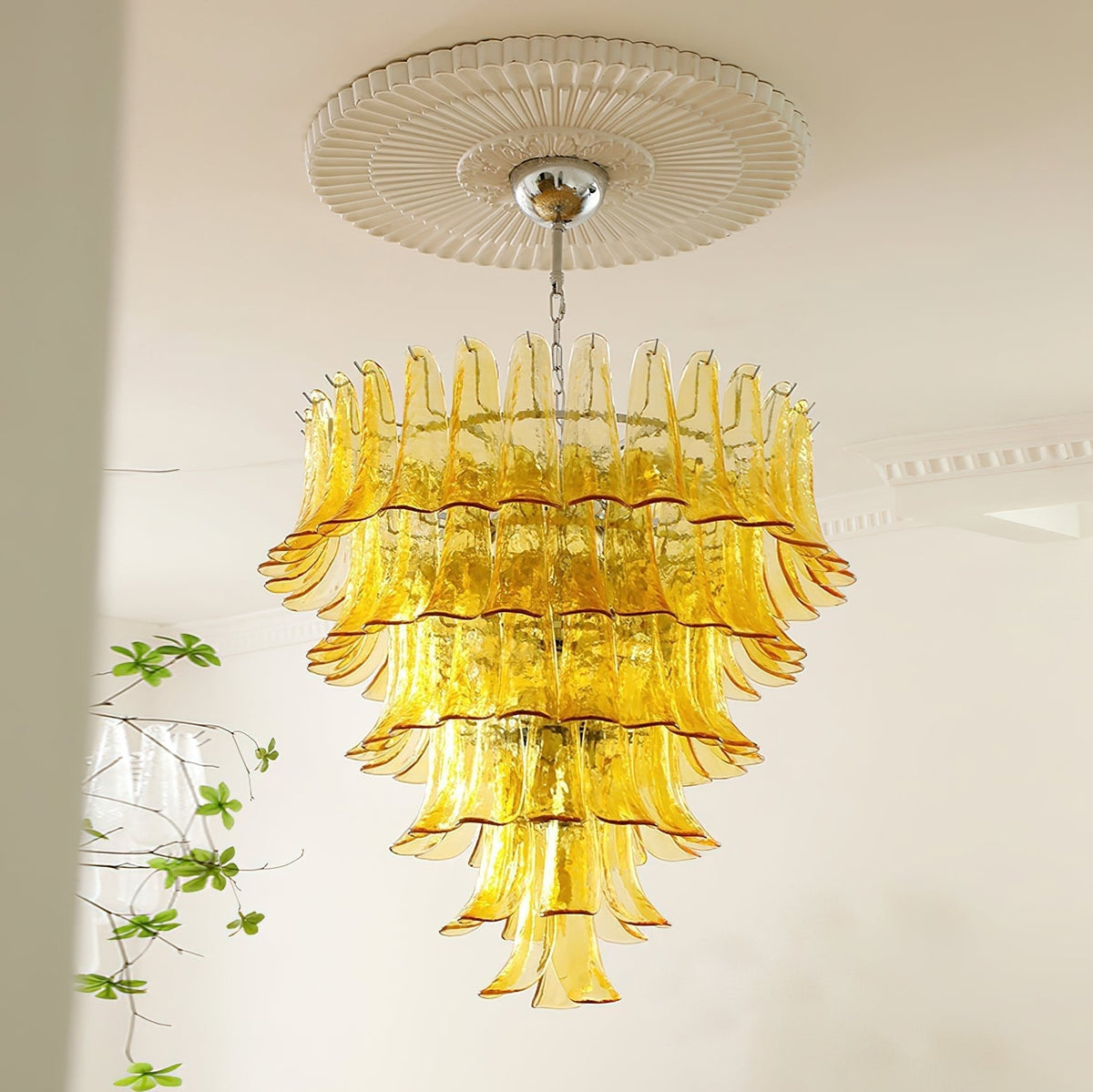 Celiian Kronleuchter Murano-Glas-Blütenblätter Vintage