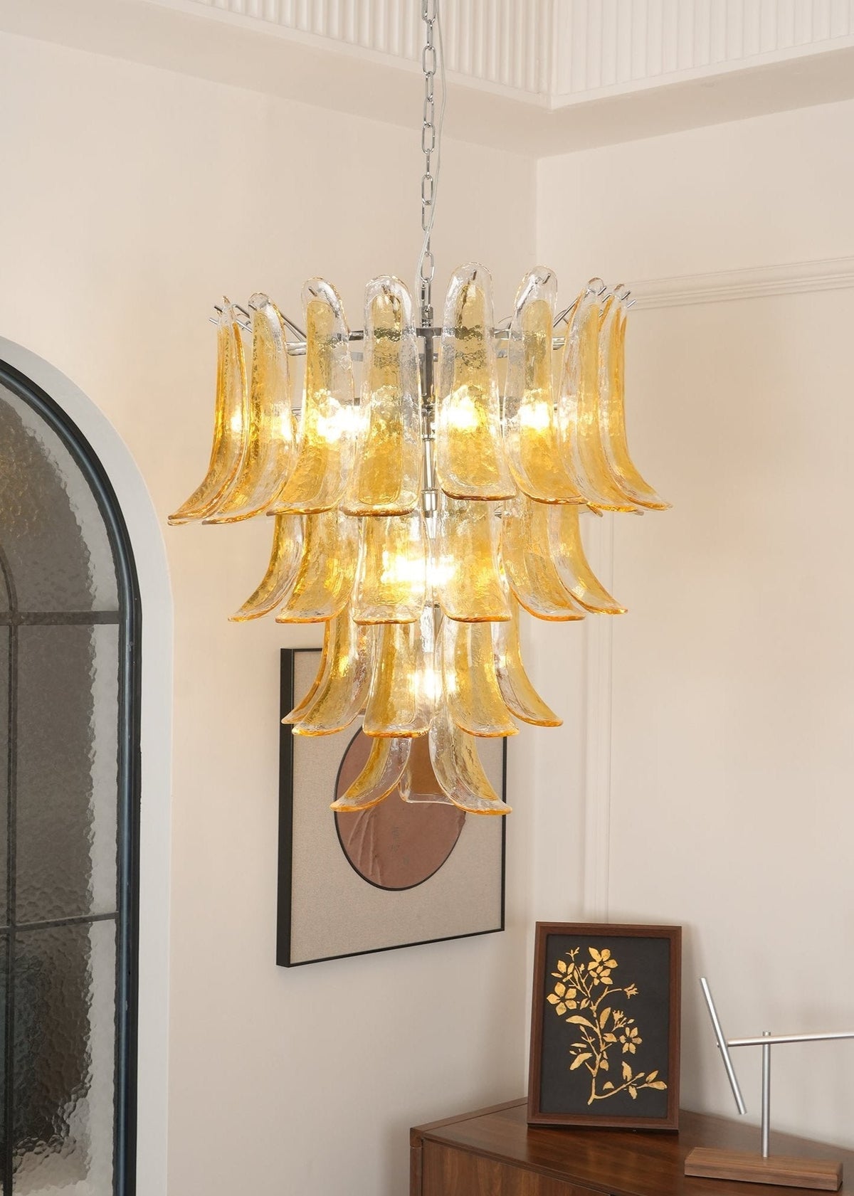 Celiian Kronleuchter Murano-Glas-Blütenblätter Vintage