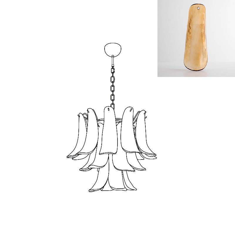 Celiian Kronleuchter Murano-Glas-Blütenblätter Vintage