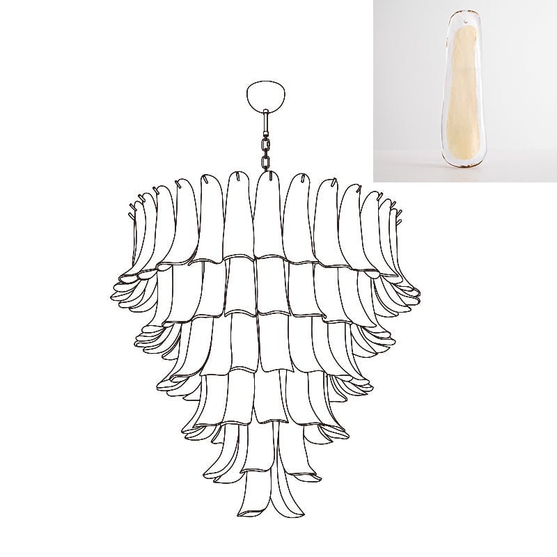 Celiian Kronleuchter Murano-Glas-Blütenblätter Vintage