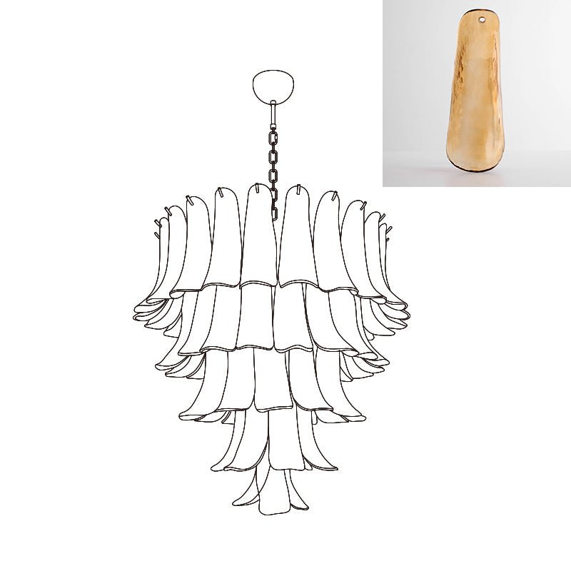 Celiian Kronleuchter Murano-Glas-Blütenblätter Vintage