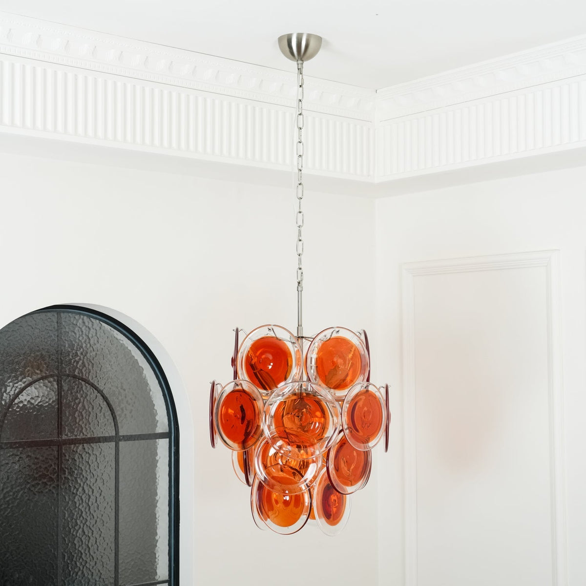 Eiroora Kronleuchter Murano-Orange-Glas