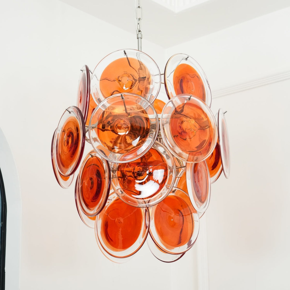 Eiroora Kronleuchter Murano-Orange-Glas