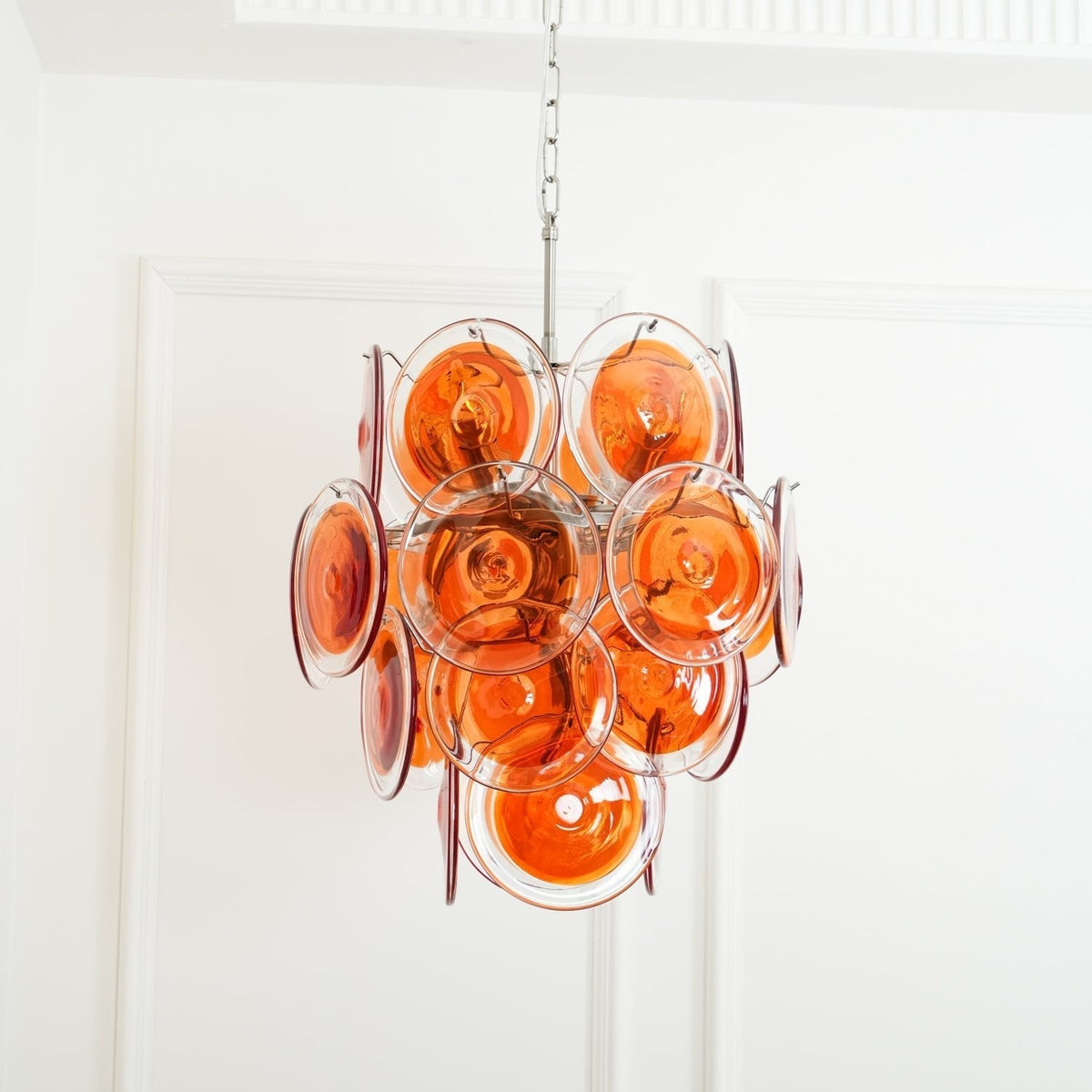 Eiroora Kronleuchter Murano-Orange-Glas
